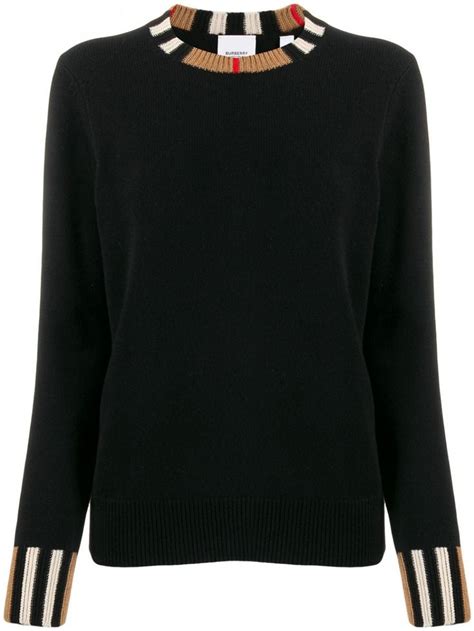 burberry eyre vintage stripe cashmere sweater|Burberry Eyre Cashmere Sweater w/ Icon Stripe Trim.